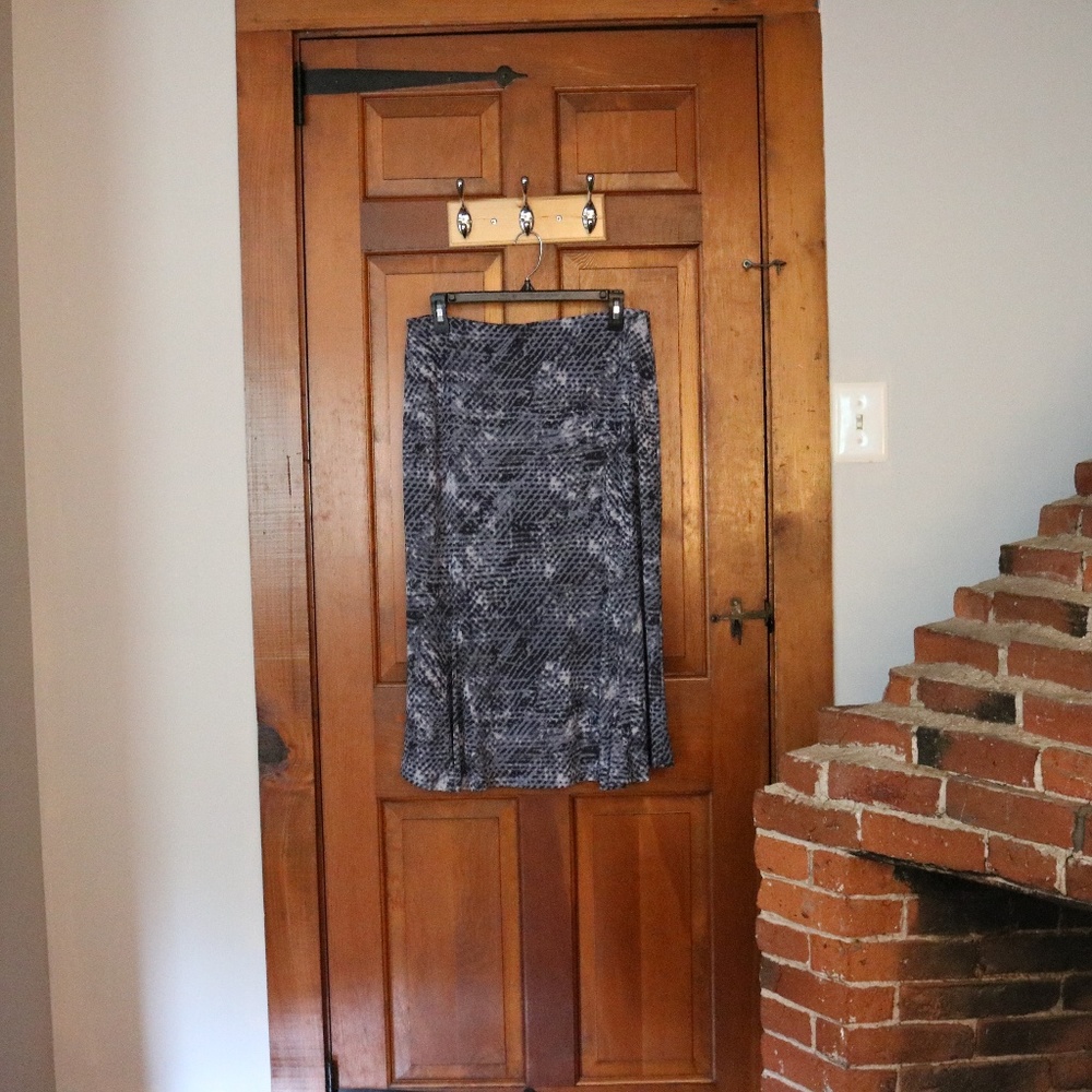 Blue Grey Pattern Skirt